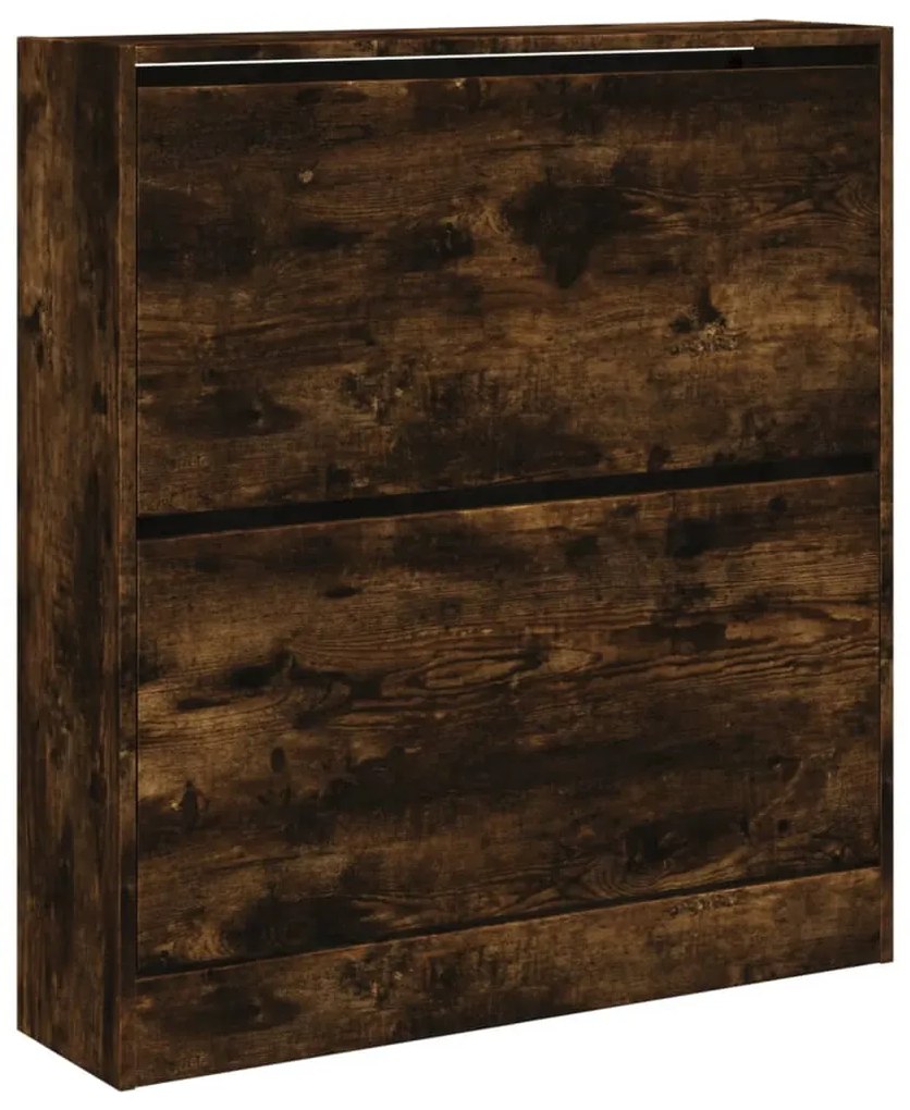 füstös tölgy színű szerelt fa cipőszekrény 80 x 21 x 87,5 cm