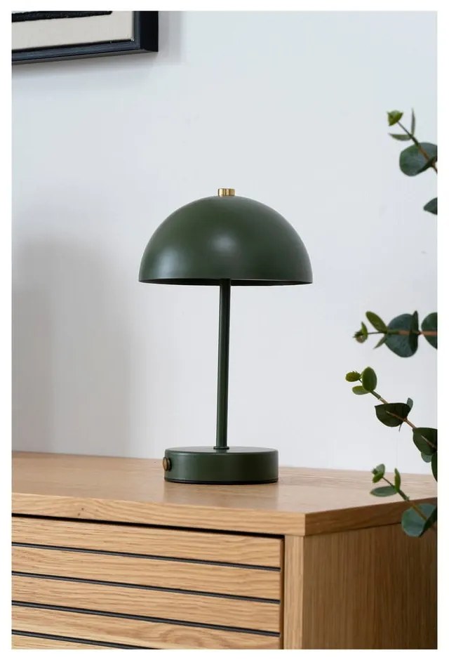 Sötétzöld LED asztali lámpa fém búrával (magasság 25 cm) Holt – House Nordic