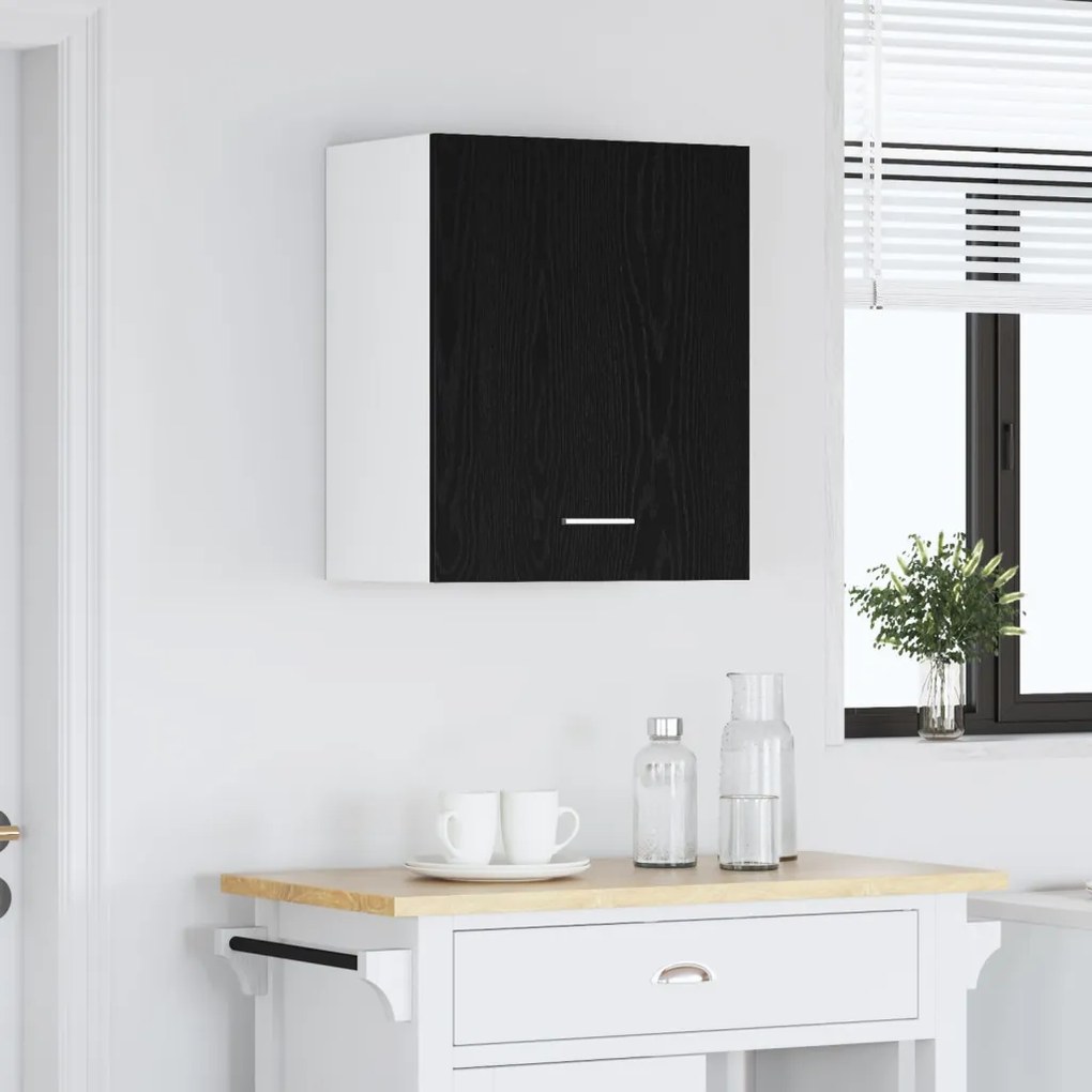 Fekete tölgy Függő Szekrény 50x31x60 cm, Mérnöki fából készült