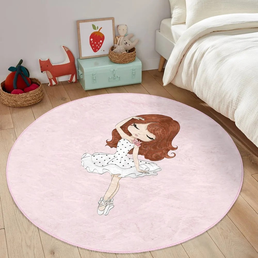 Rózsaszín gyerek szőnyeg ø 100 cm Comfort – Mila Home