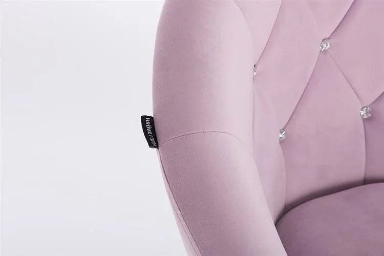 HR8516CCROSS Halványlila modern velúr szék fekete lábbal