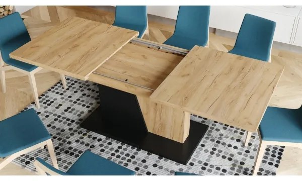 Kihúzható étkezőasztal NINO craft tölgy/fekete