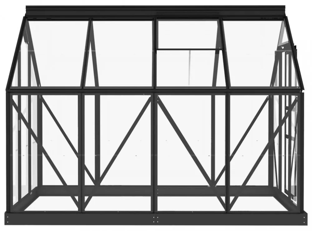 antracitszürke üveg és alumínium melegház 155 x 200,5 x 191 cm