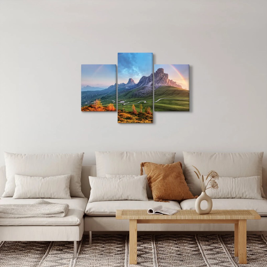 Szivárvány képe a sziklák felett (90x60 cm)