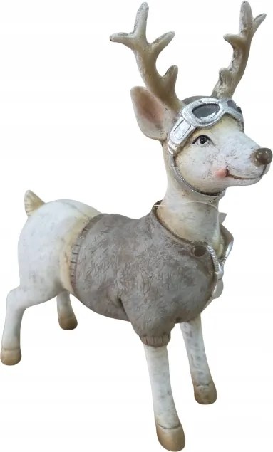 Pilot rénszarvas dekorációs figura – karácsonyi dekoráció vintage stílusban 18cm
