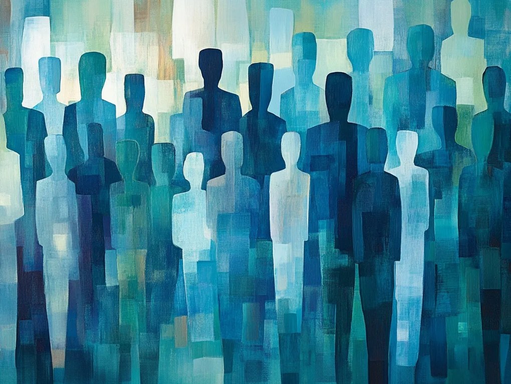 Vászonkép Canvas Absztrakt Emberek Tömeg Közösség Csoport 100x75