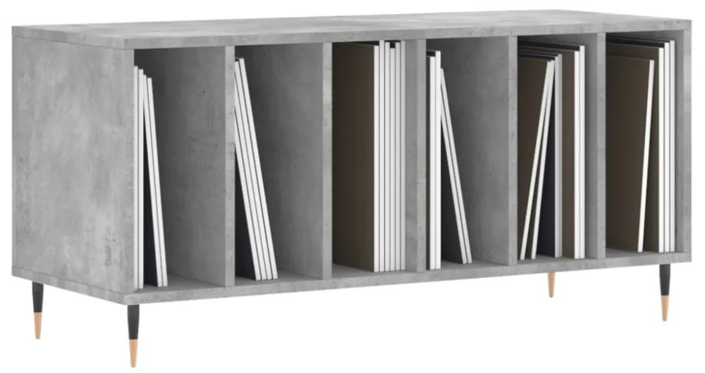 betonszürke szerelt fa hanglemezszekrény 100 x 38 x 48 cm