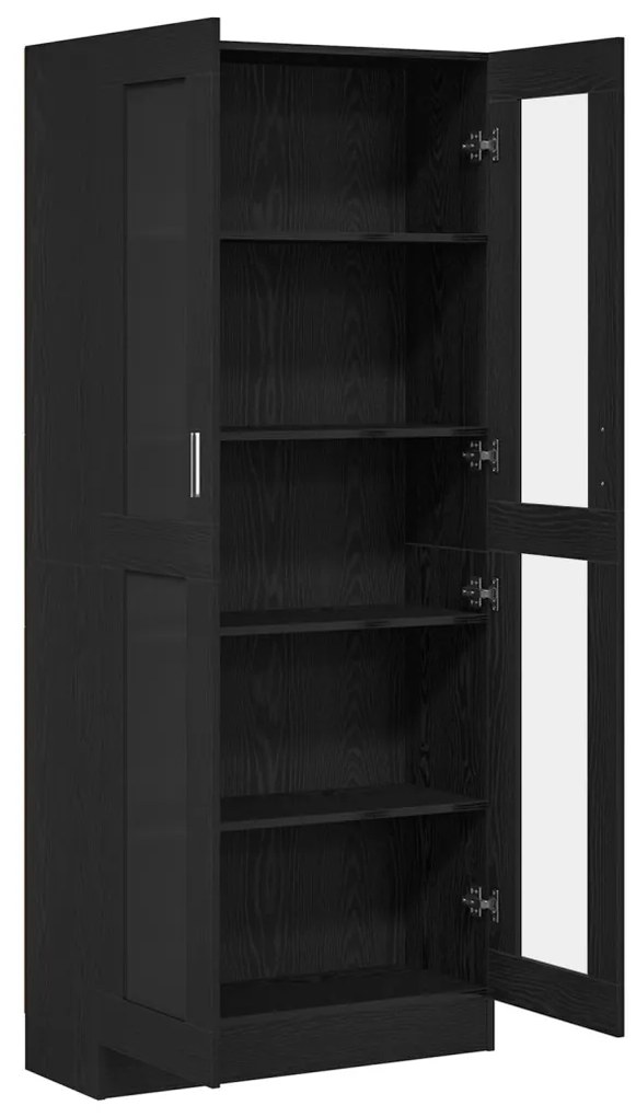 Könyvespolcok 2 db Fekete tölgyből 82,5x30,5x185 cm Műszaki fa