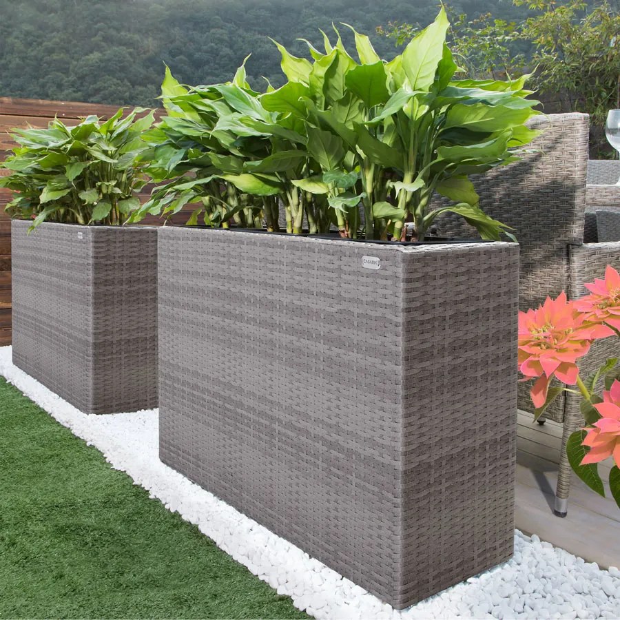 Casaria® Virágtartó 95x27x60 cm szürke - 4 edény