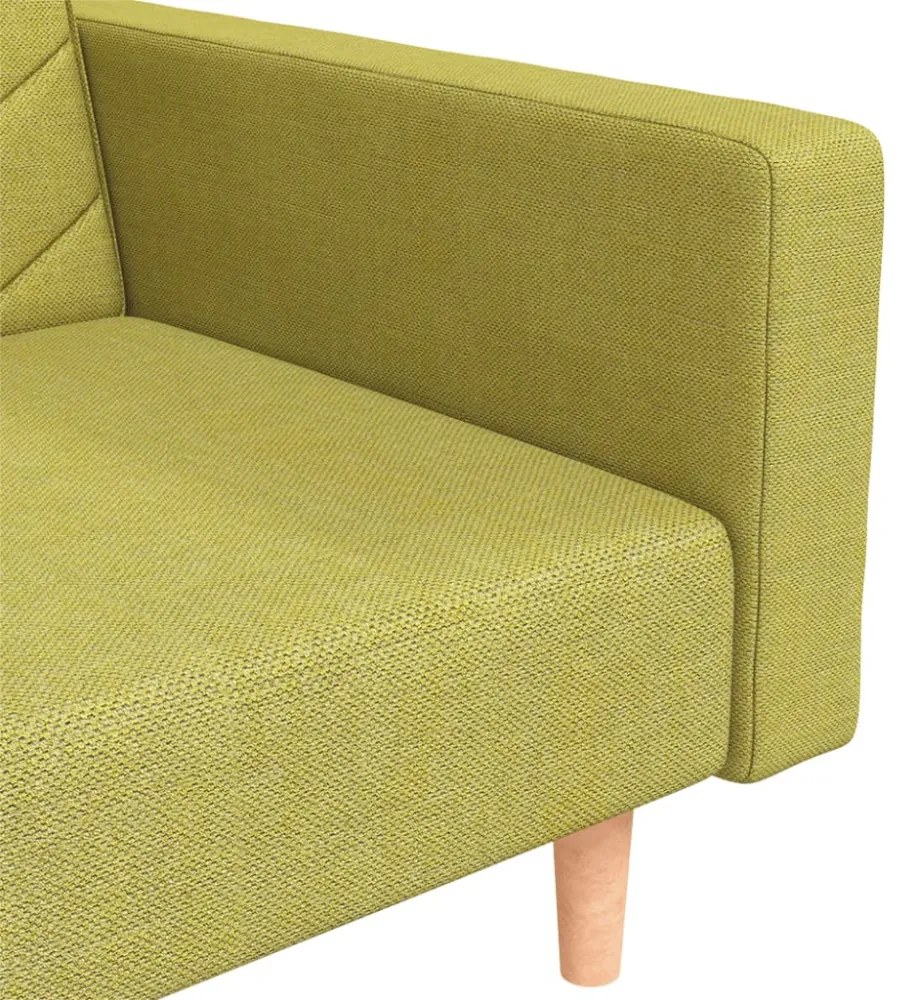 vidaXL 2 személyes zöld szövet kanapéágy két párnával