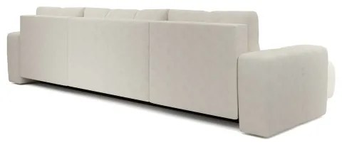 ALMADA U-alakú, kárpitozott, ággyá nyitható ülőgarnitúra ágyneműtartóval, bézs