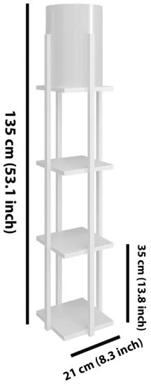 Állólámpa polcokkal NORA 1xE27/40W/230V fehér