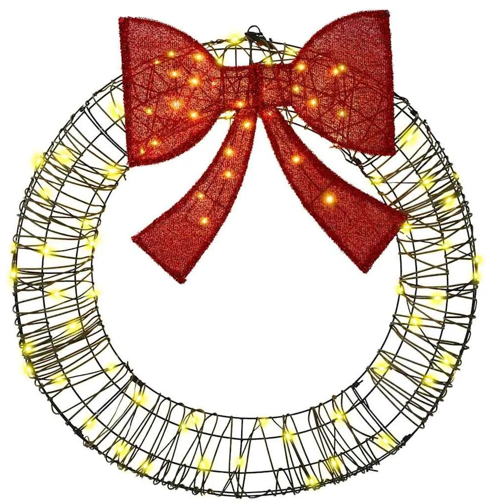 Koszorú 80 LED-del Meleg fehér 90 cm Rattan