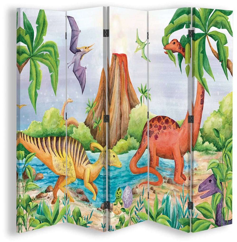Gario Paraván Dinoszauruszok a tónál Méret: 180 x 170 cm, Kivitelezés: Klasszikus paraván