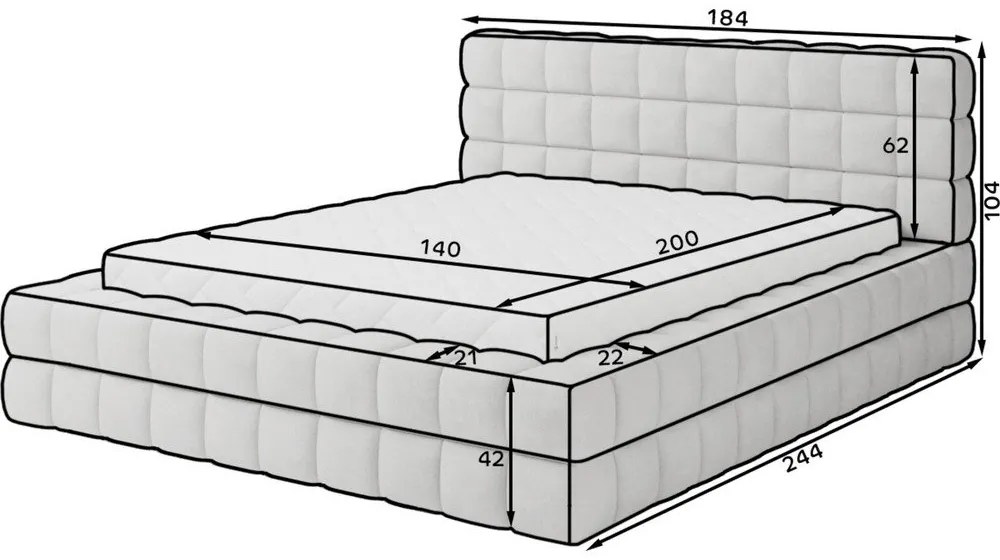 Bézs kárpitozott ágyneműtartós franciaágy ágyráccsal 140x200 cm Dizzle – ELTAP