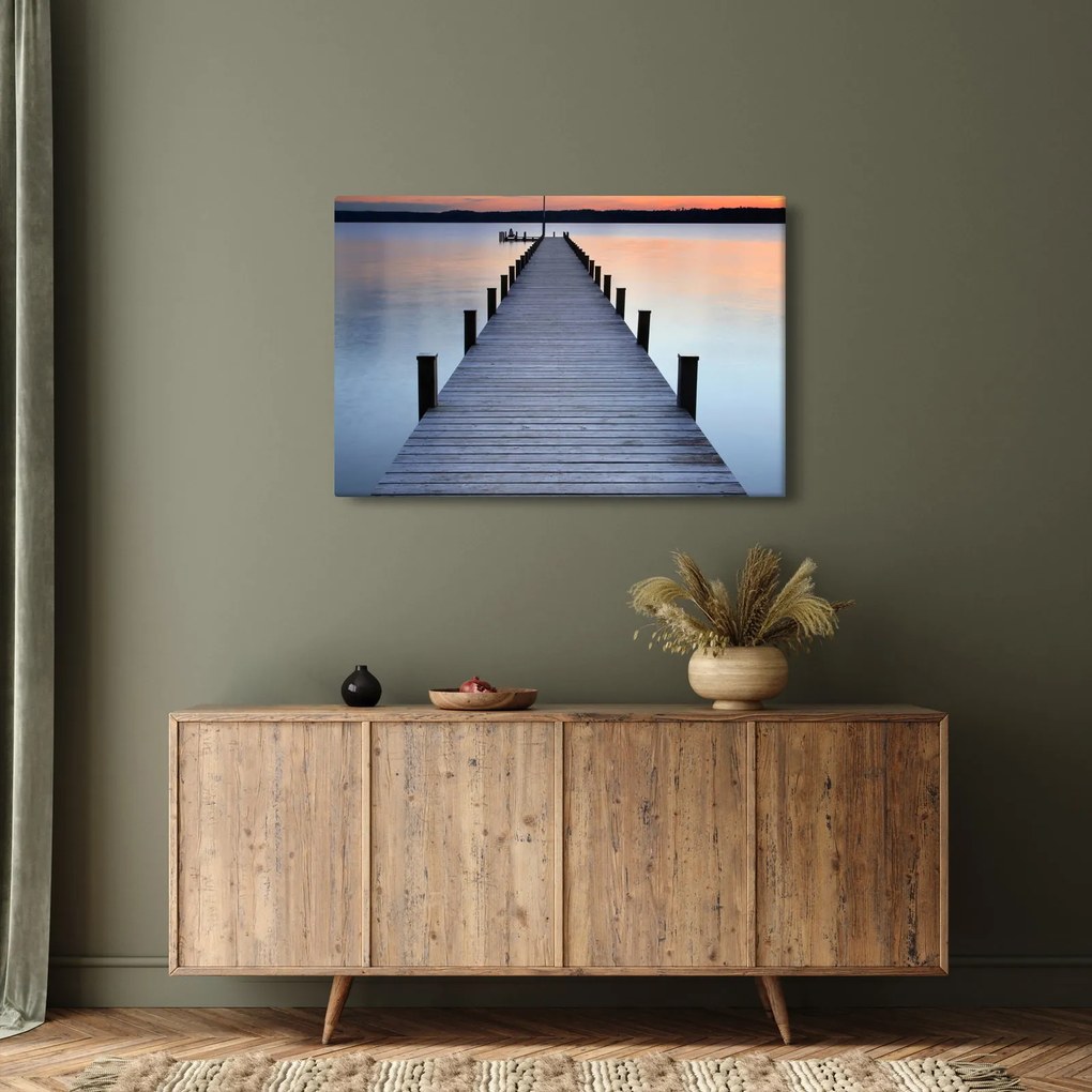 Kép - Móló a Starnberger-tónál, Bajorország, Németország (90x60 cm)