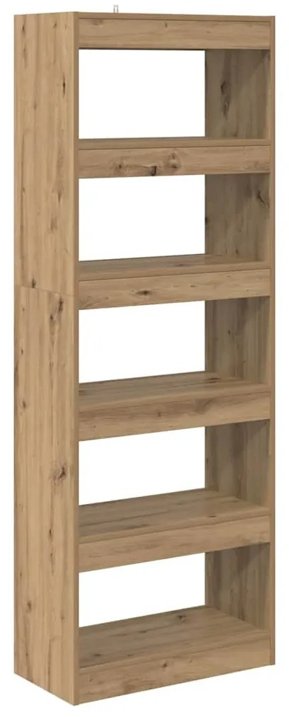 Könyvespolc kézműves tölgy 60 x 30 x 166 cm Faanyag