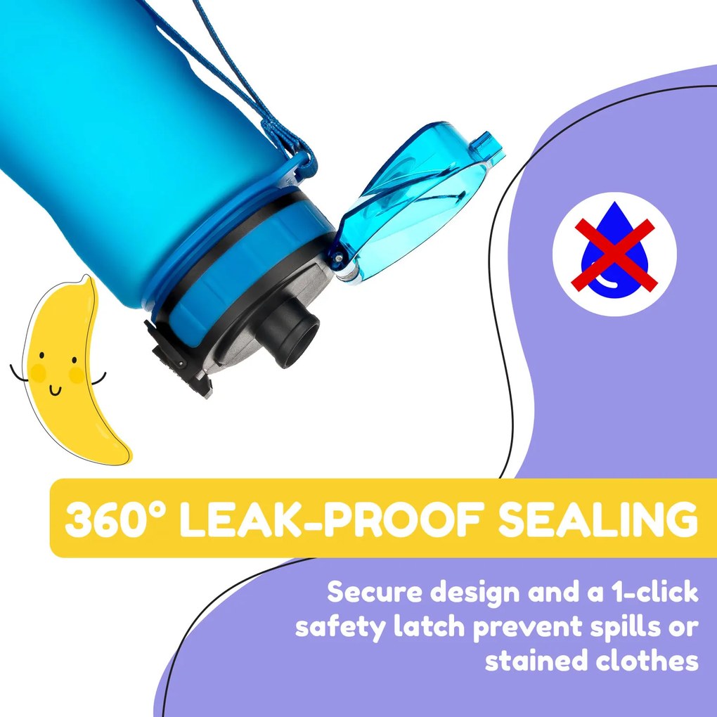 Klarstein Schmatzfatz, ivópalack, sportpalack, 500 ml, 24 cm, Tritan