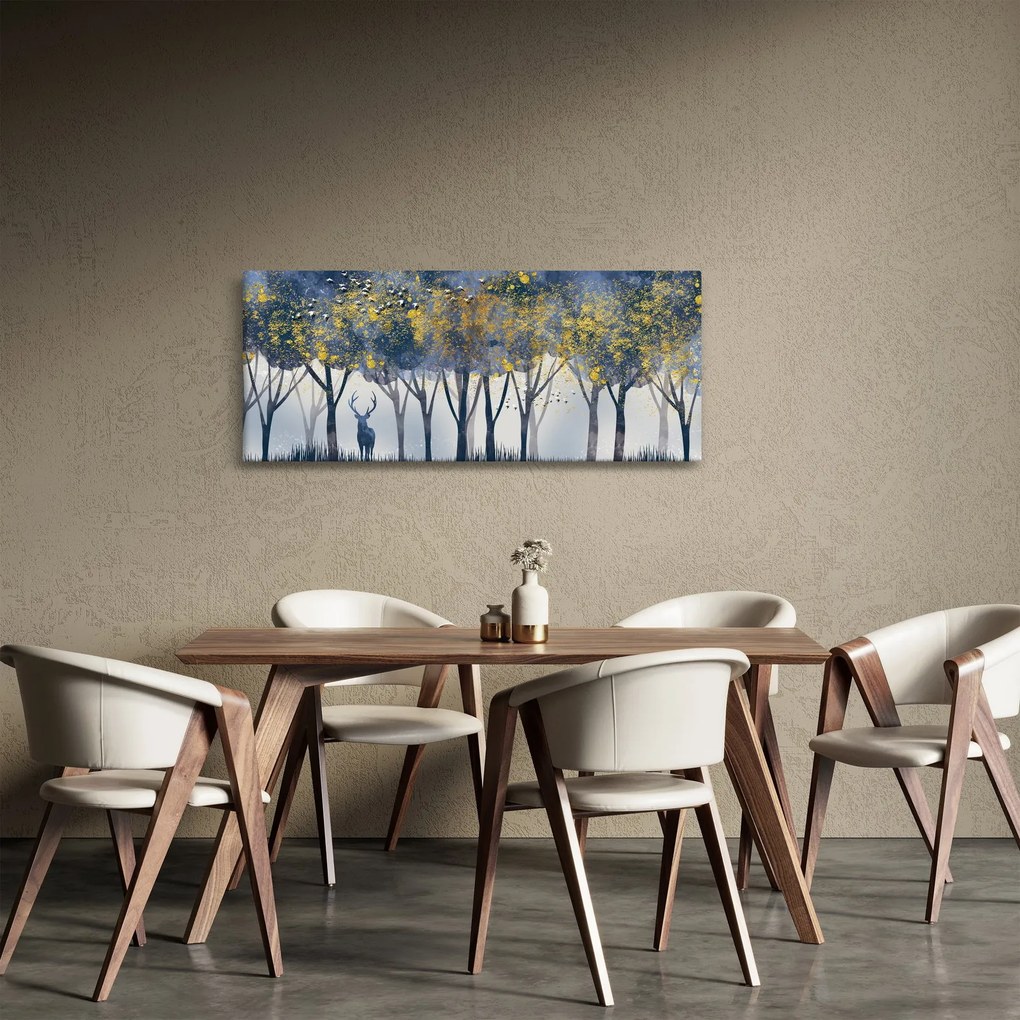Kép egy szarvasról az erdőben (120x50 cm)