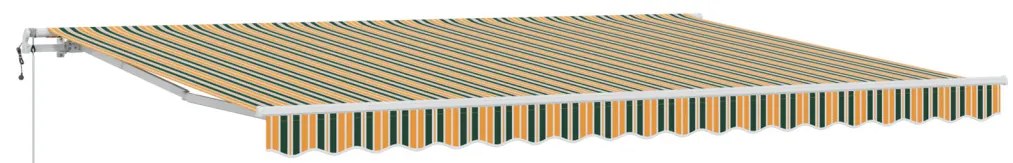 Automatikus Behúzható Napellenző Zöld és Sárga 450x350 cm
