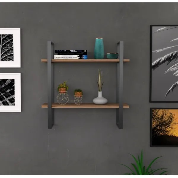 Fali polc BUBA 70x70 cm barna/antracit