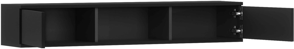 Polc szekrényekkel LANZZI 120 cm, fekete