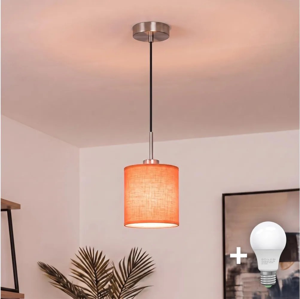 BRILAGI - NUBILA LED csillár zsinóron 1xE27/60W/230V átm. 14 cm fekete/narancssárga