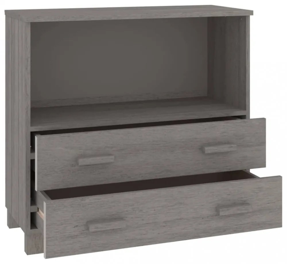 HAMAR világosszürke tömör fenyőfa tálalószekrény 85x35x80 cm