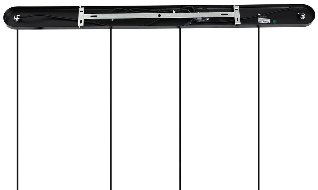 Art Deco függőlámpa fekete füstüveggel, négyszögletes, 4-es - Bao