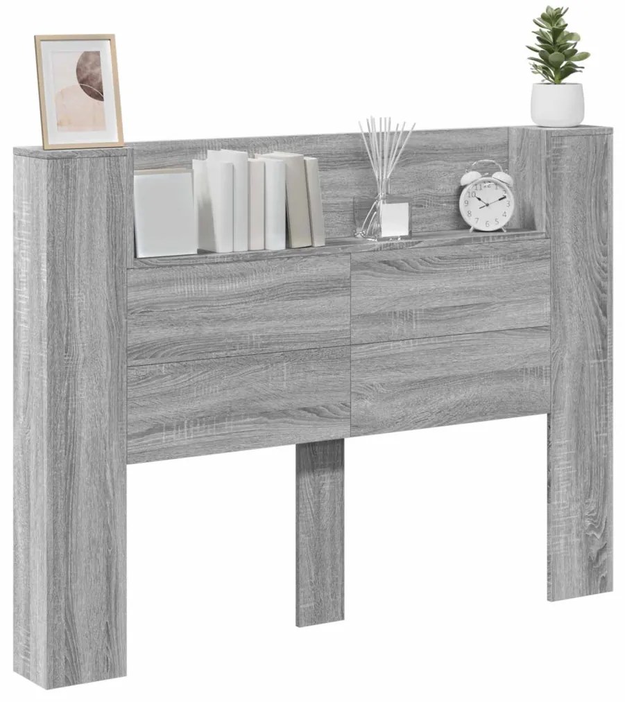 Fejtámla polcokkal Szürke Sonoma 140 x 16,5 x 103,5 cm Faanyag