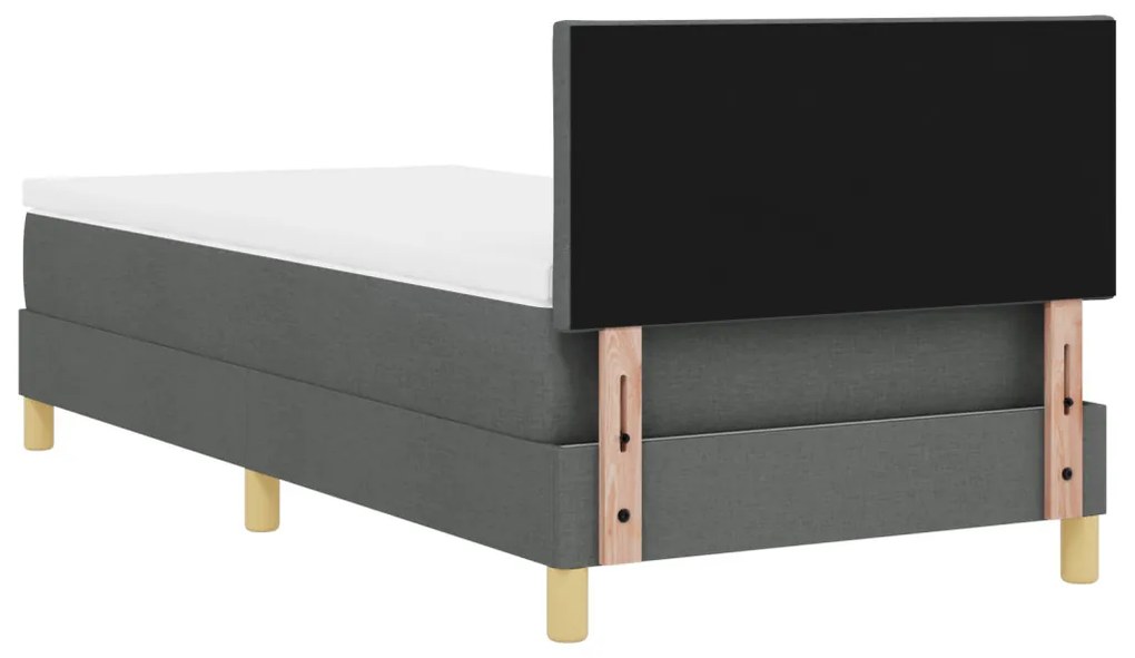 Box Spring ágy matraccal & LED világítással Sötétszürke 90x190 cm Szövet