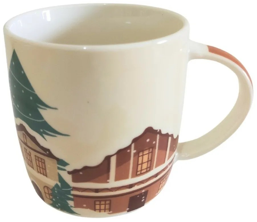 Home Elements Porcelán bögre karácsonyi mintávalVáros 300 ml, díszdobozban
