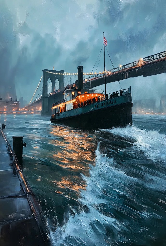 Poszter 67,5x100cm Régi gőzhajó