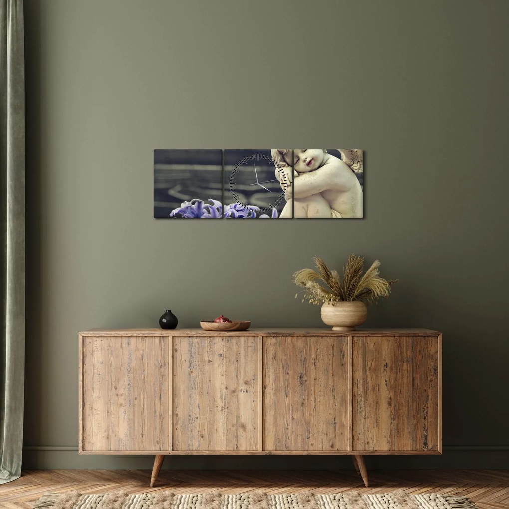 Egy angyal képe virággal (órával) (90x30 cm)