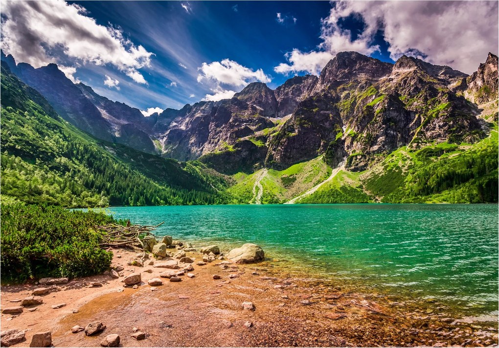 Fotótapéta Hegyek Tó Természet Tájkép Kilátás Flizelin 368x254