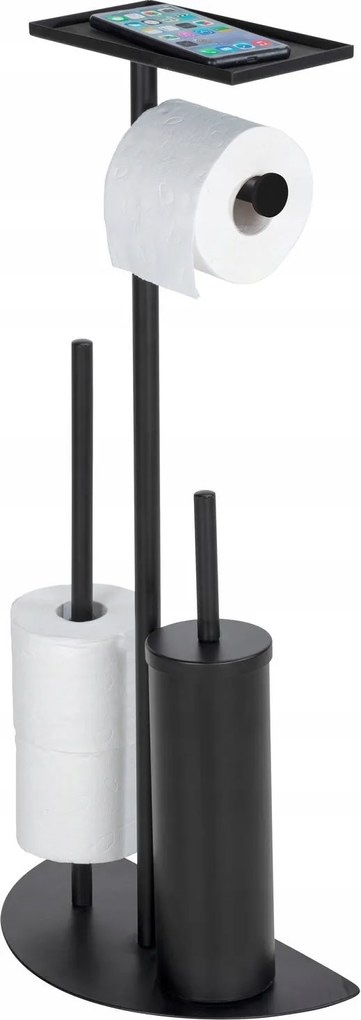 Wc-kefe Tartó Állvány Fém Fekete Wenko Polccal