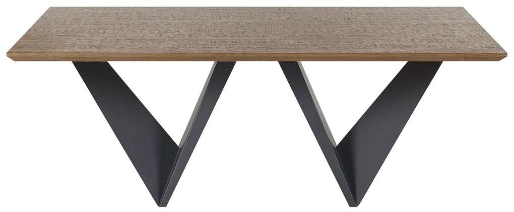 Design Fekete És Sötét Fa Étkezőasztal 200 x 100 cm SINTRA Beliani