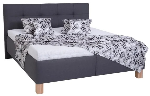 MARIA kárpitozott ágy matraccal és tágas tárolóhellyel, 180x200 cm, szürke