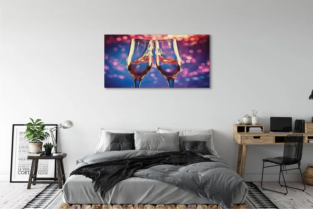 Canvas képek Színes háttér pezsgős üvegek 140x70 cm