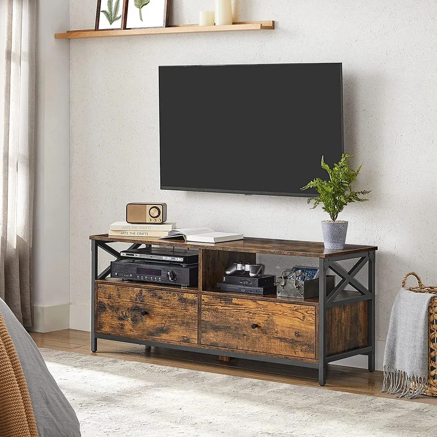 TV-szekrény 2 fiókkal 120 x 50 x 40 cm rusztikus barna