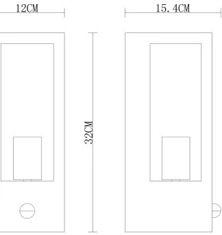 Globo 31980S-Kültéri fali lámpa érzékelővel GUNDULA 1xE27/60W/230V IP44