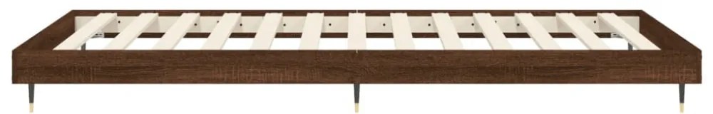 barna tölgy színű szerelt fa ágykeret matrac nélkül 75x190 cm