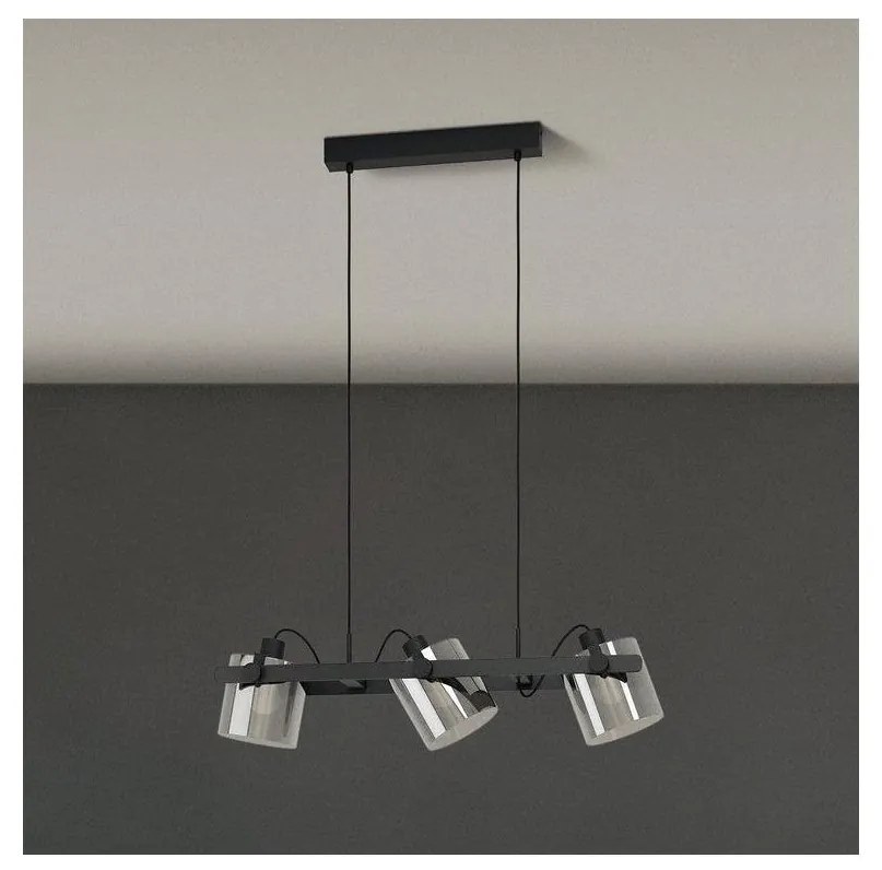 Eglo 780478 - Csillár zsinóron CALERINO 3xE27/40W/230V fekete