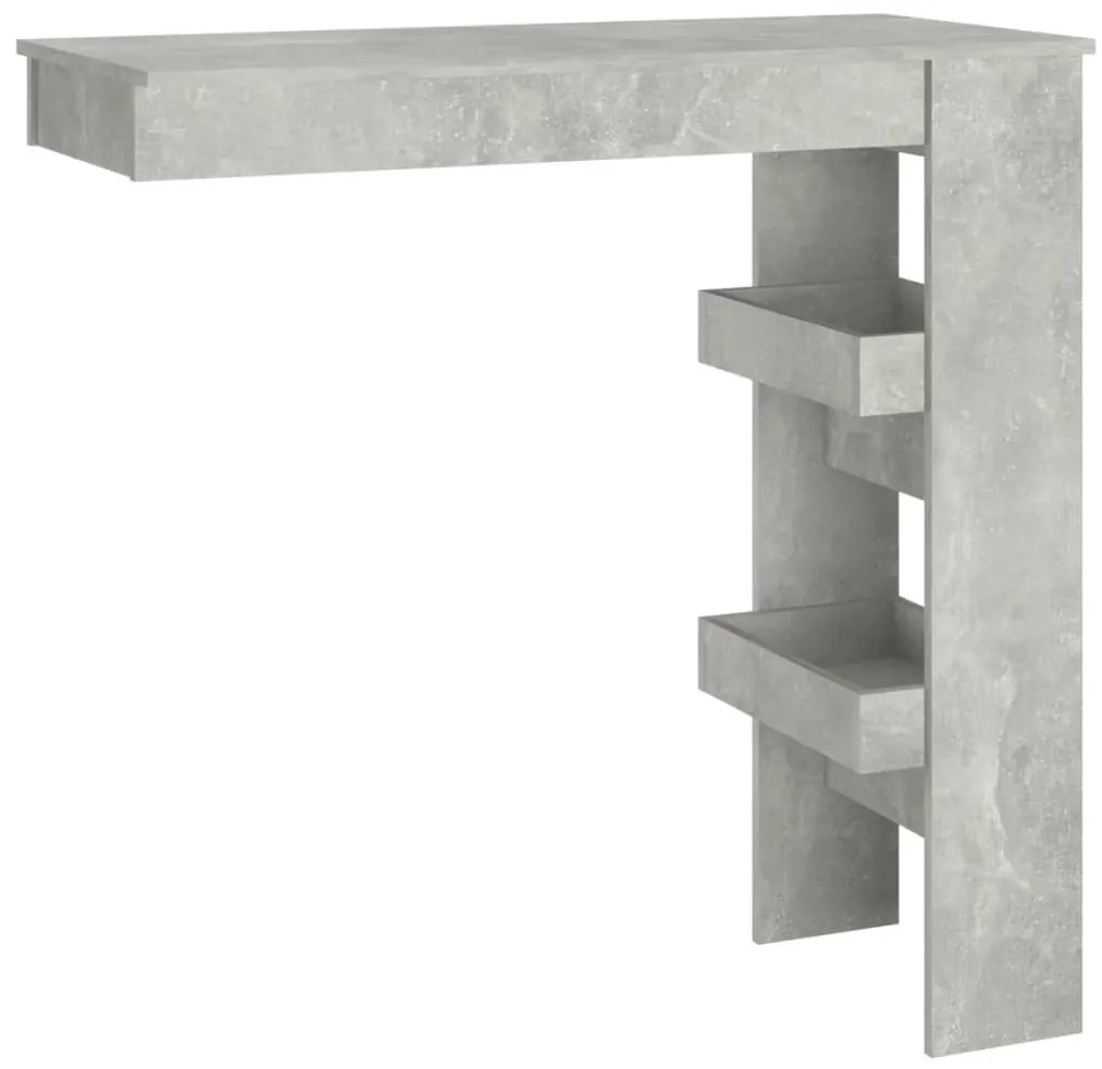 Betonszürke fatermék fali bárasztal 102 x 45 x 103,5 cm