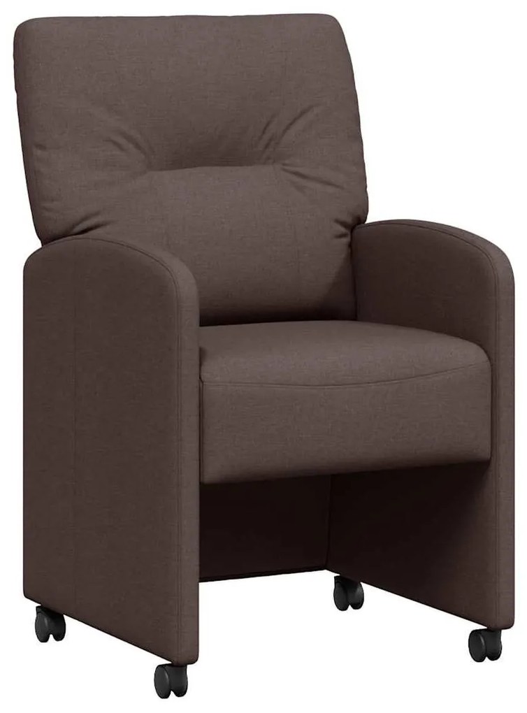 Kerekes Étkező Székek 2 pcs sötétbarna 57 x 67 x 95 cm szövet