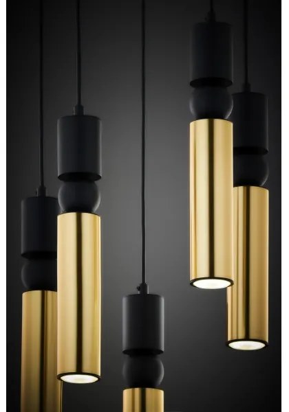 Jupiter 2017 - Csillár zsinóron ALAS 5xGU10/10W/230V arany/fekete