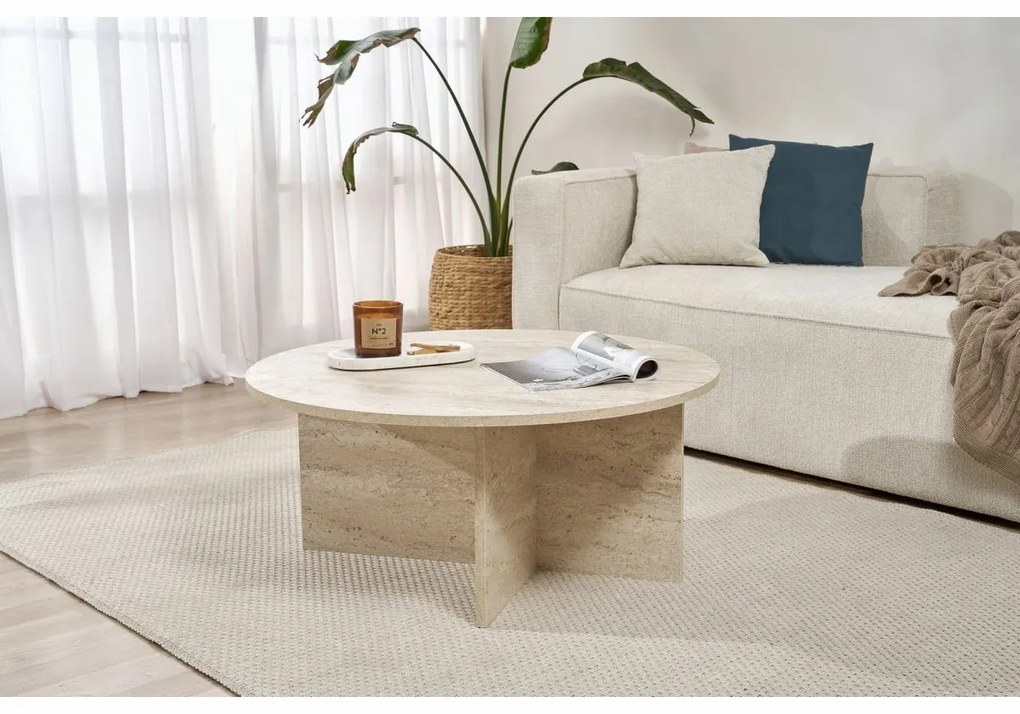 Soleil Travertine dohányzóasztal