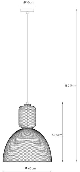Lucide 78395/01/30 - Csillár zsinóron GASSET 1xE27/60W/230V fekete