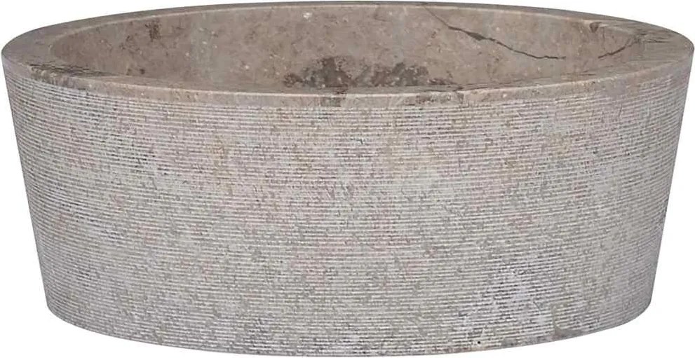 vidaXL szürke márvány mosdókagyló Ø40 x 15 cm