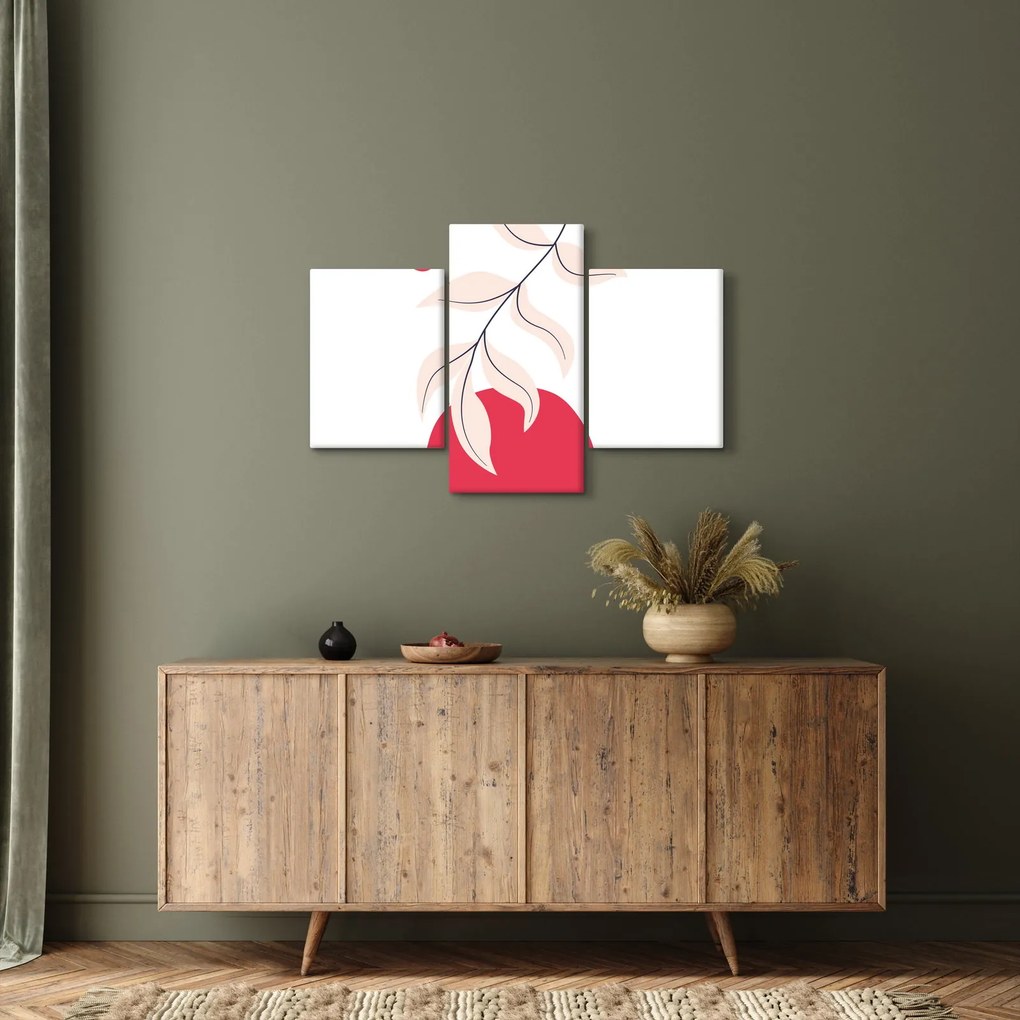 Kép - Rózsaszín virágos absztrakció N⁰2 (90x60 cm)